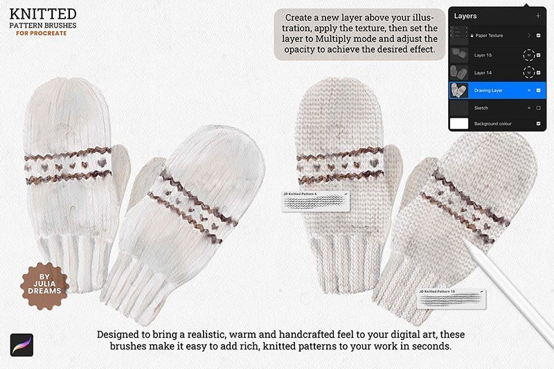 Procreate手工感针织纹理笔刷